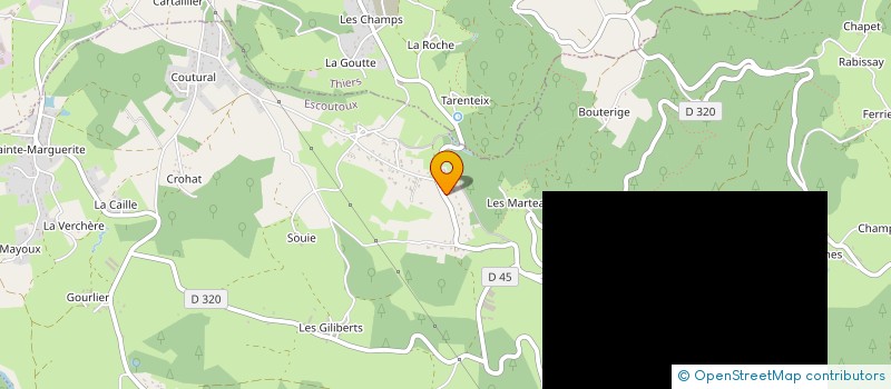 localisation de l'entreprise MONSIEUR DAMIEN ROBIN  ESCOUTOUX