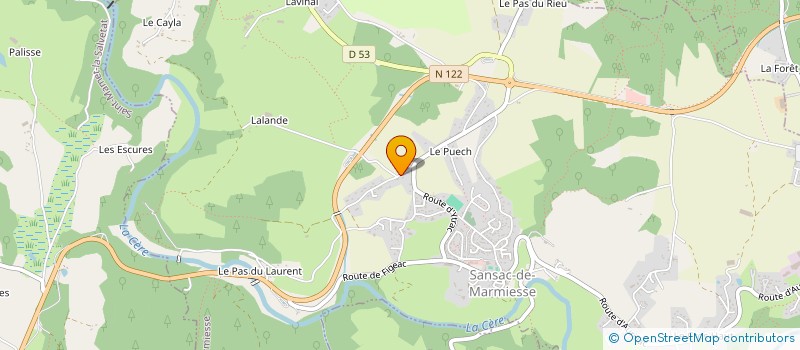 localisation de l'entreprise MONSIEUR DAMIEN ROQUIER à SANSAC-DE-MARMIESSE