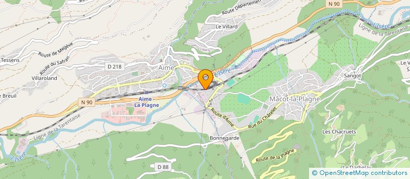 localisation de l'entreprise MONSIEUR DANIEL BONIN  LA PLAGNE TARENTAISE