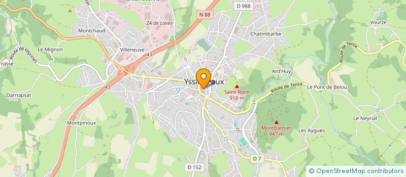 localisation de l'entreprise MONSIEUR DANIEL BRENOUX  YSSINGEAUX