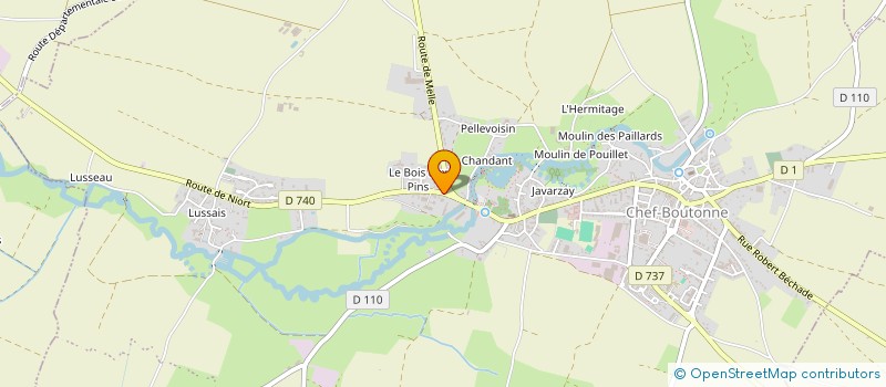 localisation de l'entreprise MONSIEUR DANIEL BUSSIERE  CHEF-BOUTONNE