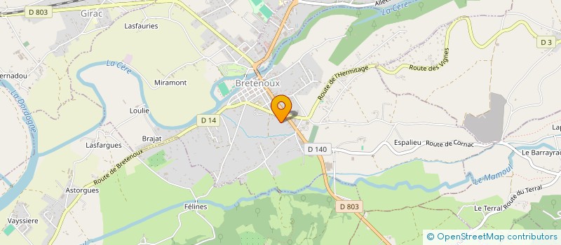 localisation de l'entreprise MONSIEUR DANIEL CABANES  BRETENOUX