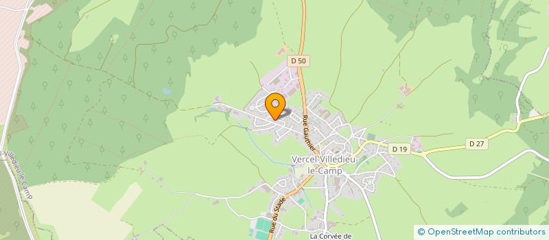 localisation de l'entreprise MONSIEUR DANIEL DONZELOT  VERCEL-VILLEDIEU-LE-CAMP