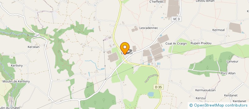 localisation de l'entreprise MONSIEUR DANIEL LE DUFF à CLEDER