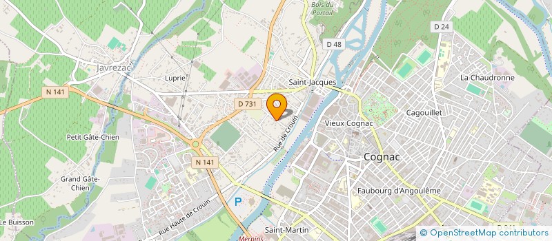 localisation de l'entreprise MONSIEUR DANIEL PELTIN à COGNAC