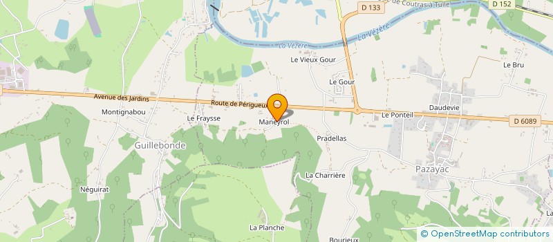 localisation de l'entreprise MONSIEUR DANIEL PONTHIER à PAZAYAC