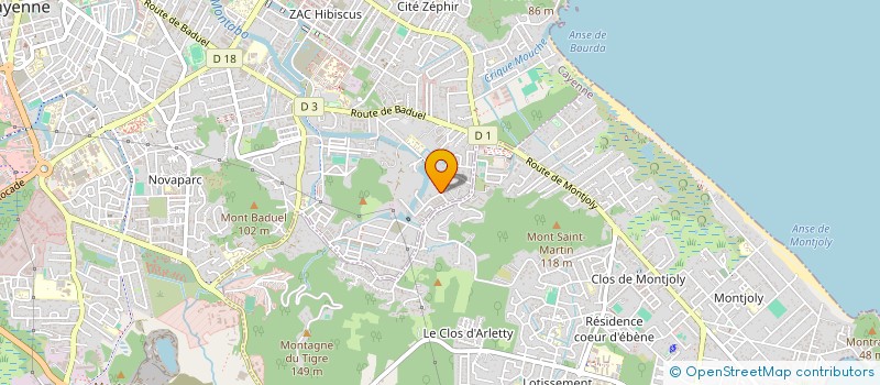 localisation de l'entreprise MONSIEUR DARYL FELICITE  CAYENNE