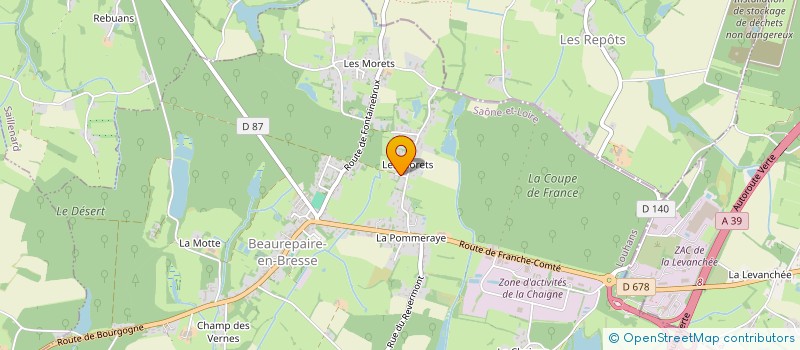 localisation de l'entreprise MONSIEUR DAVID BALLAND à BEAUREPAIRE-EN-BRESSE