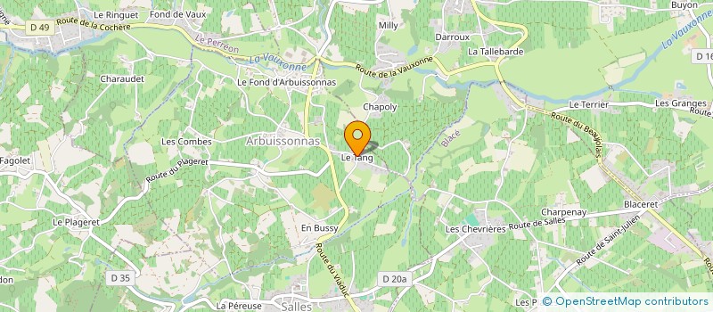 localisation de l'entreprise MONSIEUR DAVID BEROUJON  SALLES-ARBUISSONNAS-BEAUJOLAIS