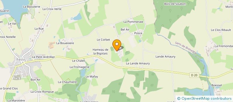 localisation de l'entreprise MONSIEUR DAVID GUIBERT  ANDOUILLE-NEUVILLE