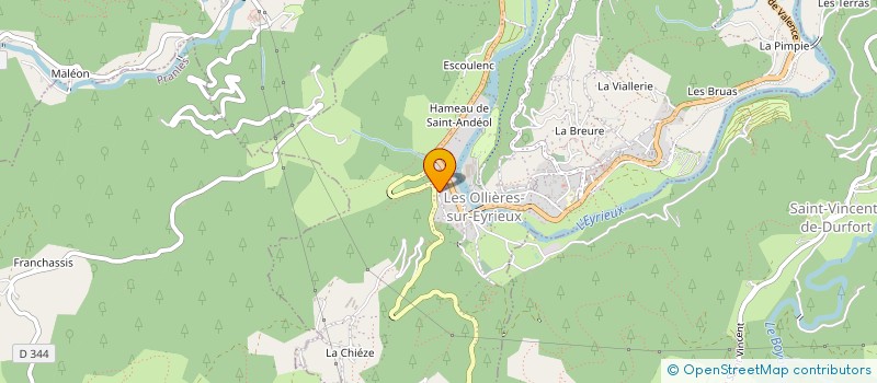 localisation de l'entreprise MONSIEUR DAVID MONTON VIDAL à LES OLLIERES-SUR-EYRIEUX
