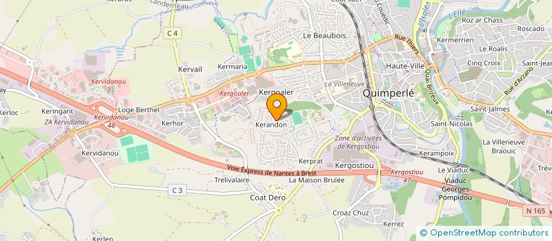 localisation de l'entreprise MONSIEUR DAVID PERONCINI  QUIMPERLE