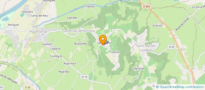 localisation de l'entreprise MONSIEUR DENIS AYROLES  PRUDHOMAT