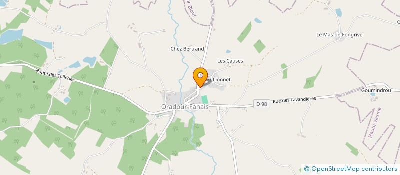 localisation de l'entreprise MONSIEUR DENIS DARDILLAC  ORADOUR-FANAIS