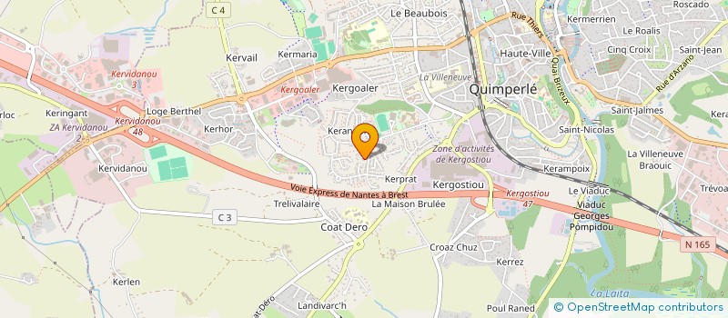 localisation de l'entreprise MONSIEUR DENIS MOREAU  QUIMPERLE