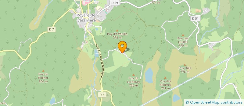 localisation de l'entreprise MONSIEUR DENY BOUTHILLON  ROYERE-DE-VASSIVIERE