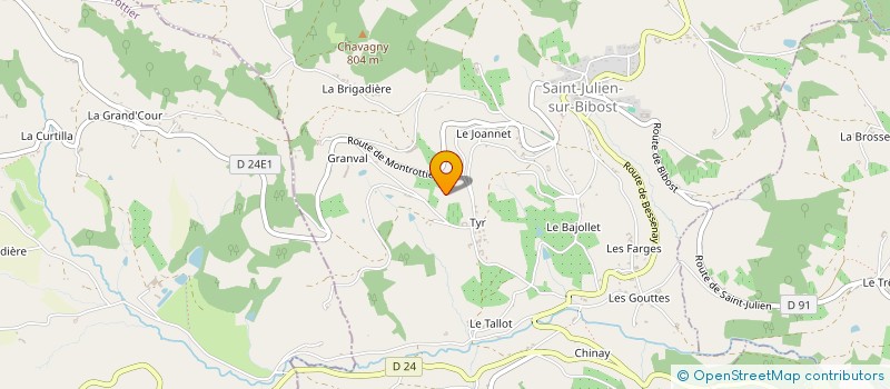 localisation de l'entreprise MONSIEUR DIDIER GODDE  SAINT-JULIEN-SUR-BIBOST