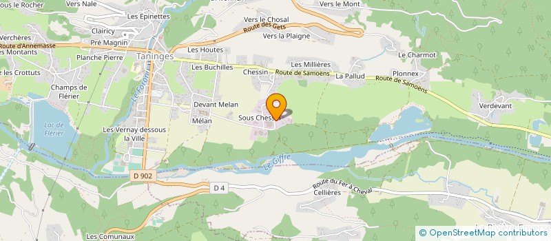 localisation de l'entreprise MONSIEUR DIDIER HERY  TANINGES