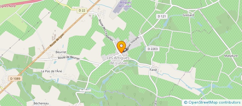 localisation de l'entreprise MONSIEUR DIDIER MAZURIE  LES ARTIGUES-DE-LUSSAC