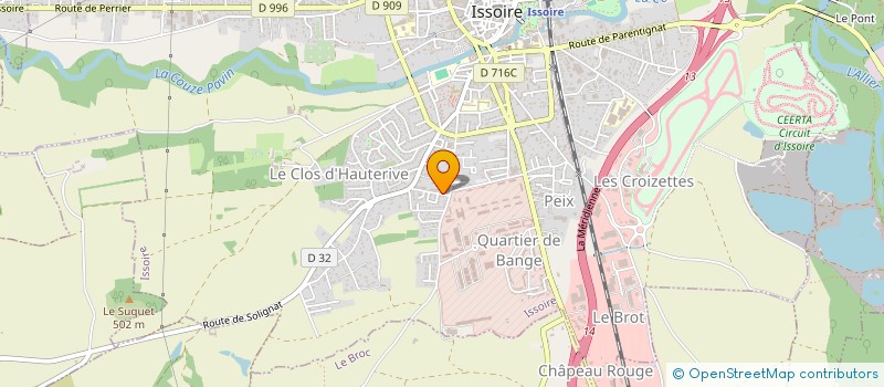 localisation de l'entreprise MONSIEUR DOMINIQUE DREGE  ISSOIRE