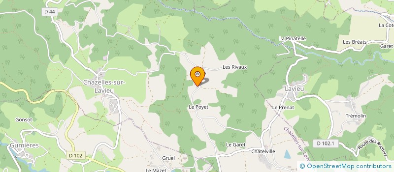 localisation de l'entreprise MONSIEUR DYLAN BOURGET  CHAZELLES-SUR-LAVIEU