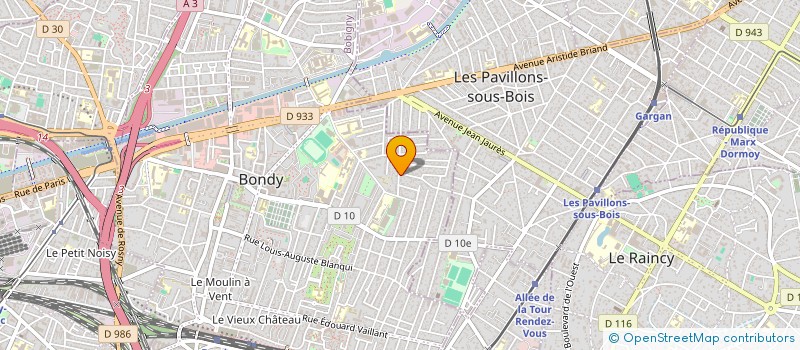 localisation de l'entreprise MONSIEUR DYLAN DE CARVALHO  BONDY