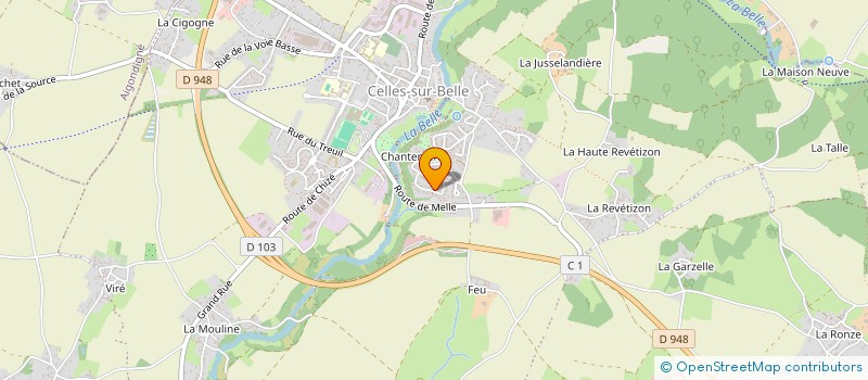 localisation de l'entreprise MONSIEUR DYLAN MONNET à CELLES-SUR-BELLE