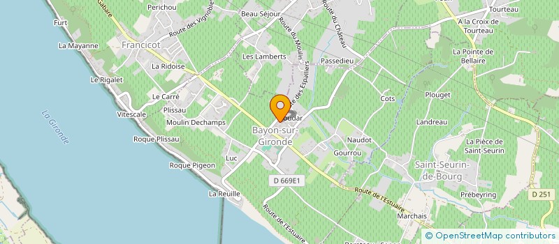 localisation de l'entreprise MONSIEUR EMMANUEL BERROUET  BAYON-SUR-GIRONDE