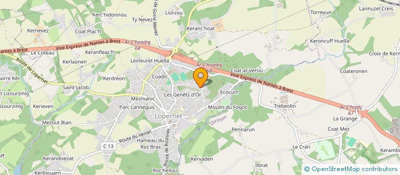 localisation de l'entreprise MONSIEUR EMMANUEL LE BERRE  LOPERHET