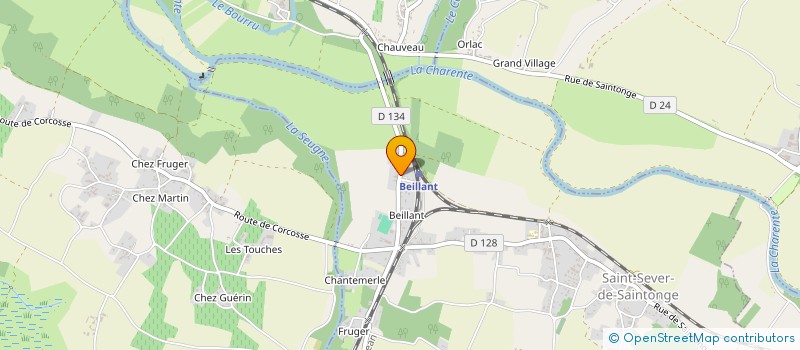 localisation de l'entreprise MONSIEUR ERIC BENETEAU  SAINT-SEVER-DE-SAINTONGE