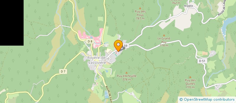 localisation de l'entreprise MONSIEUR ERIC BOUCAUD  ROYERE-DE-VASSIVIERE