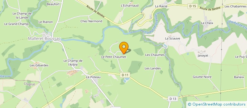 localisation de l'entreprise MONSIEUR ERIC BUTLER  MALLERET-BOUSSAC