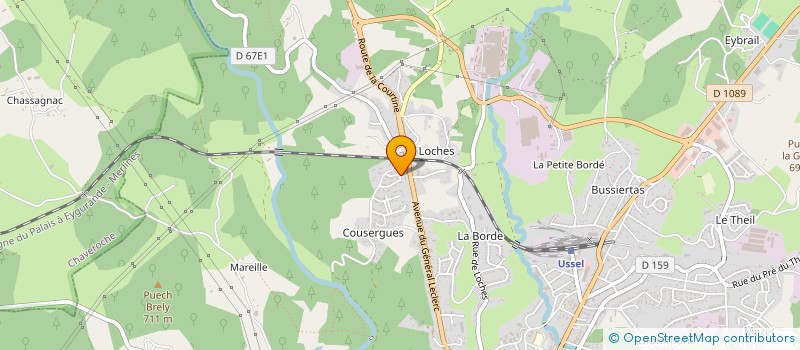 localisation de l'entreprise MONSIEUR ERIC CHANUT à USSEL