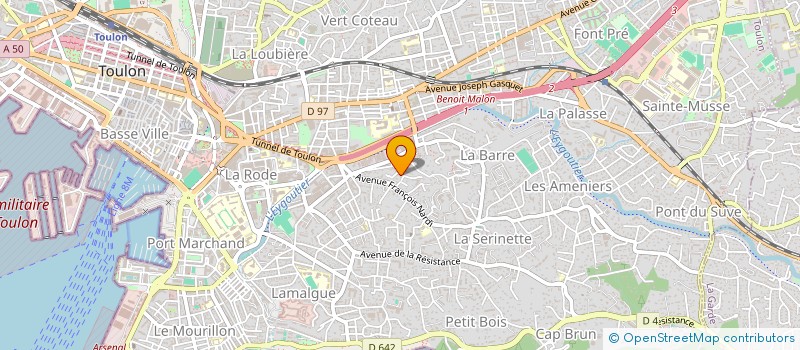 localisation de l'entreprise MONSIEUR ERIC DE PILLOT DE COLIGNY  TOULON