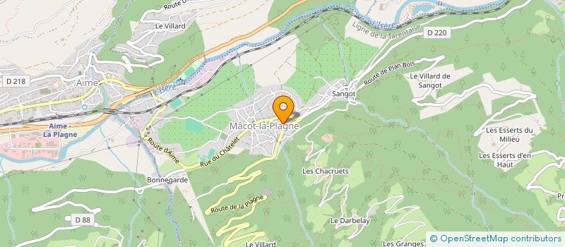 localisation de l'entreprise MONSIEUR ERIC ELICEGUI  LA PLAGNE TARENTAISE