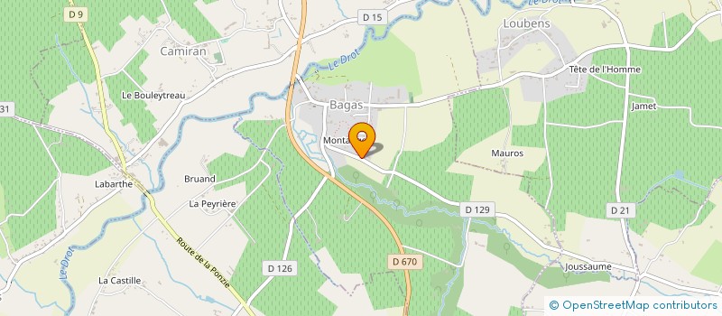 localisation de l'entreprise MONSIEUR ERIC FORGIT  BAGAS