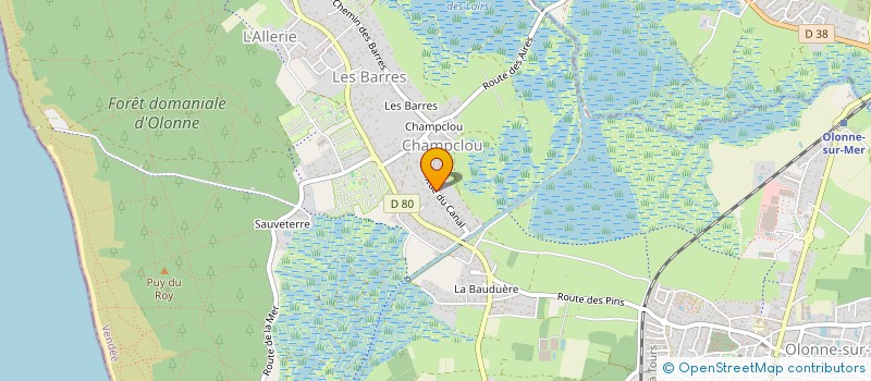 localisation de l'entreprise MONSIEUR ERIC GROLLIER à LES SABLES D'OLONNE