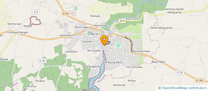 localisation de l'entreprise MONSIEUR ERIC HUGUET  PONT-AVEN