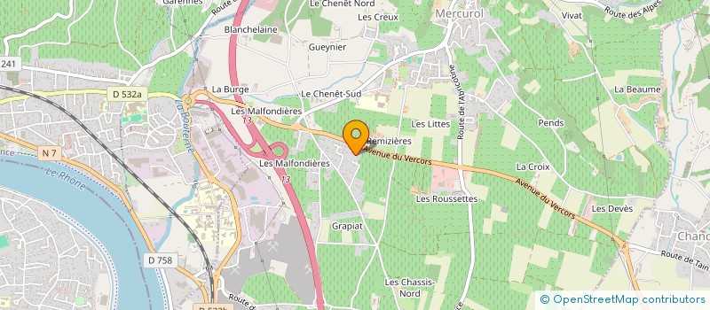 localisation de l'entreprise MONSIEUR ERIC SERRE  MERCUROL-VEAUNES