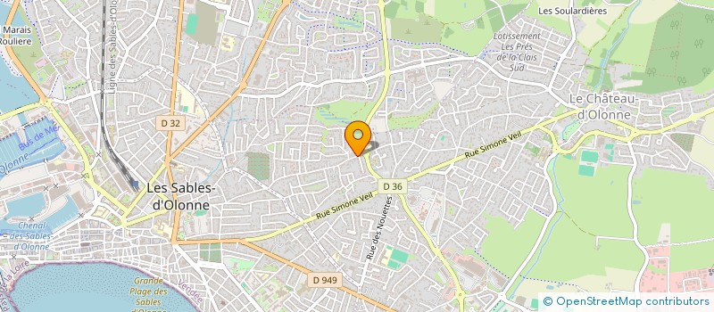 localisation de l'entreprise MONSIEUR ERIC THAUREAUX DE LEVARE  LES SABLES D'OLONNE