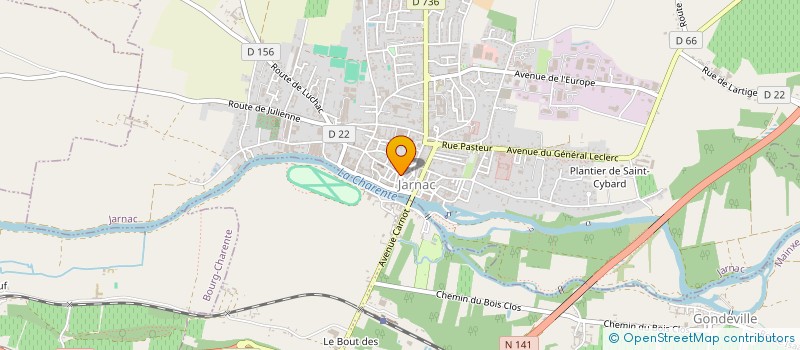 localisation de l'entreprise MONSIEUR ERICK BEAUDELIN à JARNAC