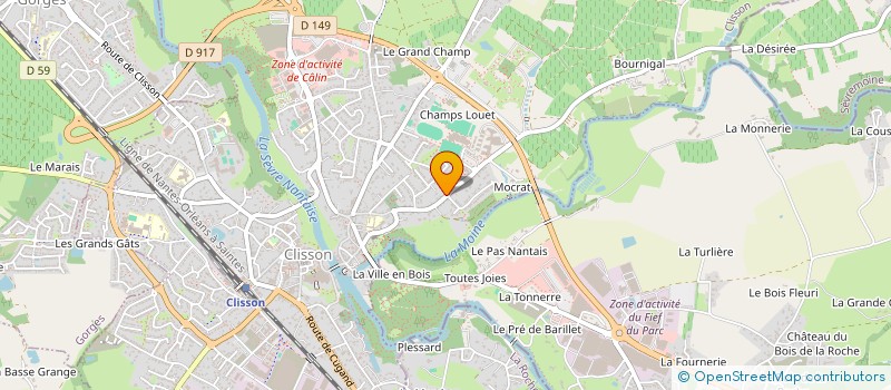 localisation de l'entreprise MONSIEUR ERWAN MENANT à CLISSON