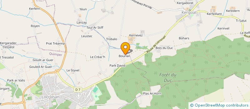 localisation de l'entreprise MONSIEUR ERWANN LEBRETON  LOCRONAN