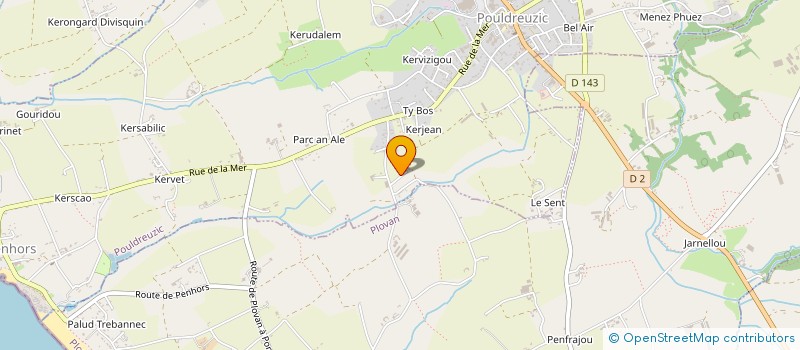 localisation de l'entreprise MONSIEUR ERWANN TANNOU  POULDREUZIC