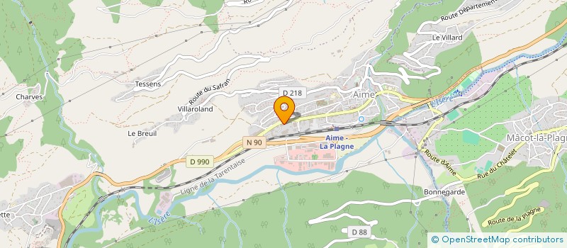 localisation de l'entreprise MONSIEUR ETIENNE FOUGERAT  AIME-LA-PLAGNE