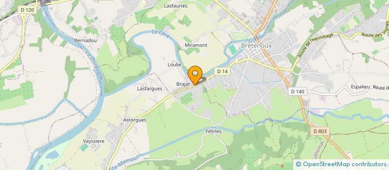 localisation de l'entreprise MONSIEUR ETIENNE MOUSSIE  BRETENOUX