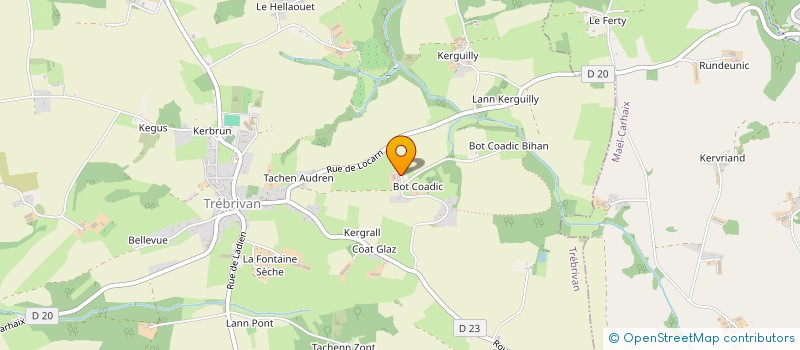 localisation de l'entreprise MONSIEUR ETIENNE TANGUY  TREBRIVAN