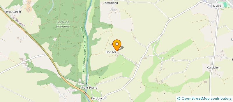 localisation de l'entreprise MONSIEUR EUGENE CUDONNEC  POULLAOUEN