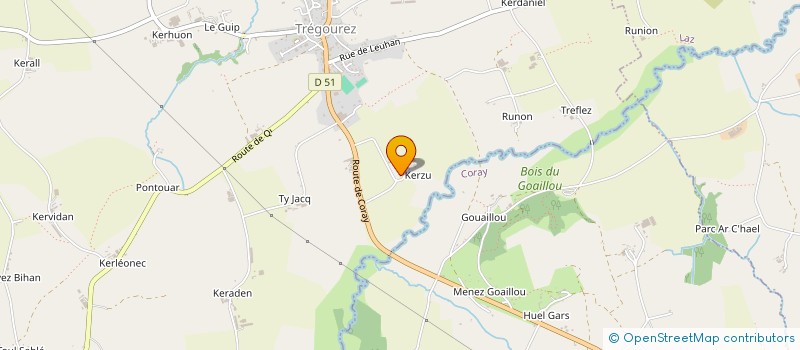 localisation de l'entreprise MONSIEUR FABIEN CHALUMEAU  TREGOUREZ