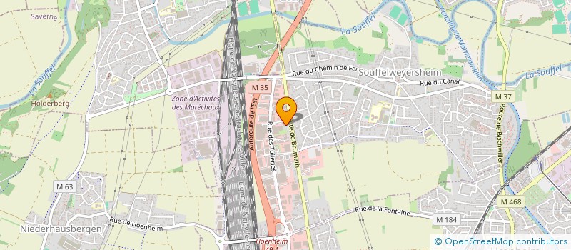 localisation de l'entreprise MONSIEUR FABIEN LEININGER  SOUFFELWEYERSHEIM